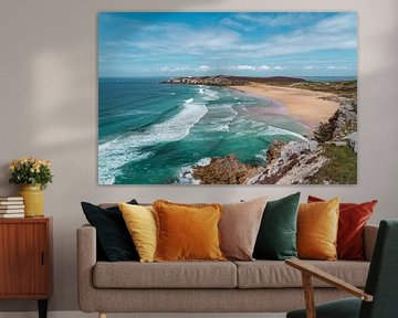 Het strand bij Camaret-sur-Mer in Bretagne, Frankrijk van Martijn Joosse