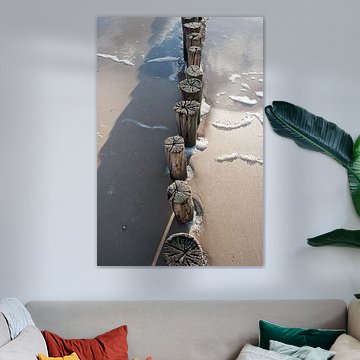 Wellenbrecher in Schoorl aan Zee von Rob Donders Beeldende kunst
