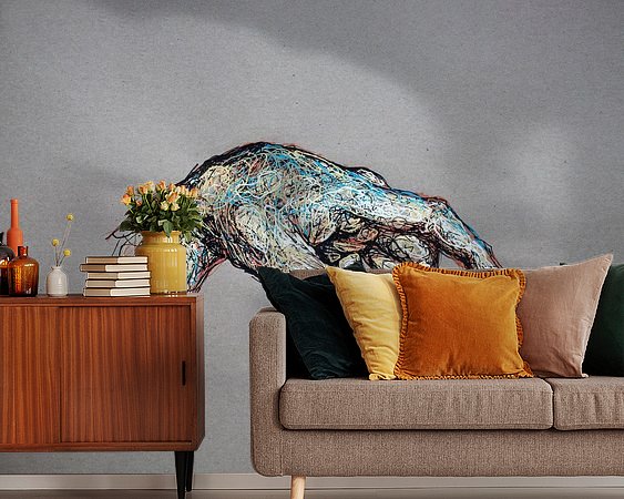 Voorbeeld van het werk in een kamer