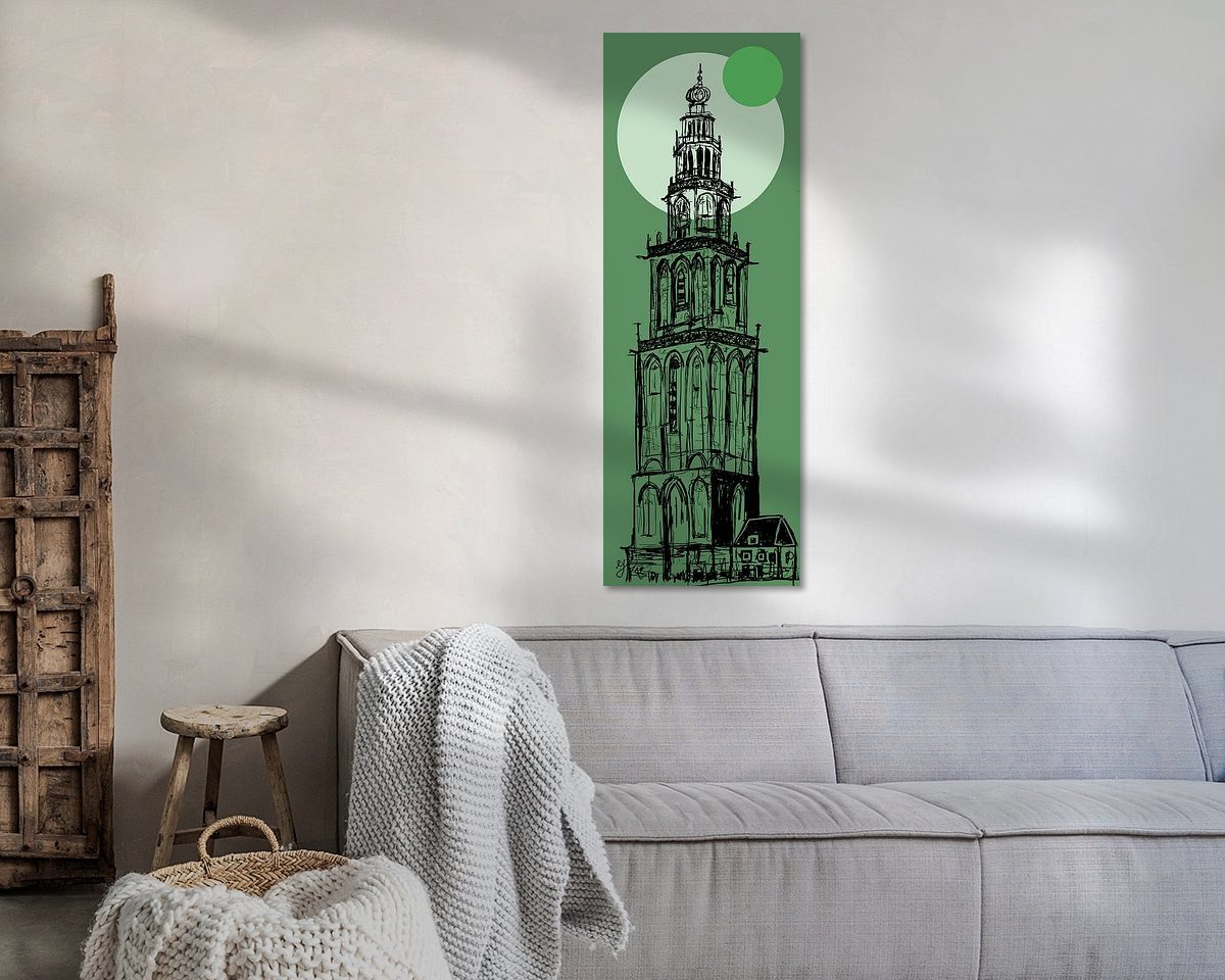 Voorbeeld van het werk in een kamer