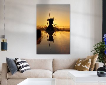 Sunrise at Kinderdijk by Koos de Vries