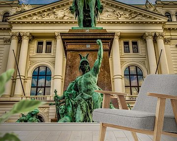 Kaiser Wilhelm I monument and statue in front of the city hall Altona in Hamburg by Dieter Walther