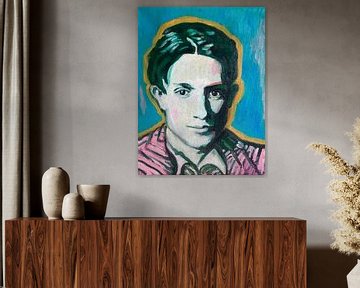 Portret van Picasso van Helia Tayebi Art