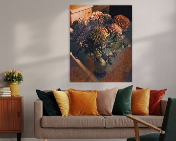 Chrysanthemums in a vase by Nop Briex