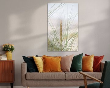 Grassy hill by the sea by Liese Van Dyck