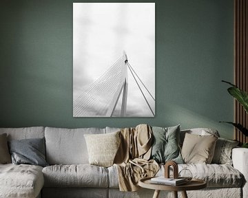 Pont Érasme dans les nuages | Architecture Rotterdam | Détail