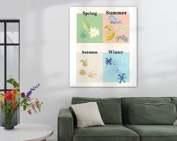 4 Jahreszeiten Kunst des Frühlings Sommer Herbst und Winter