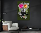 Voorbeeld van het werk in een kamer