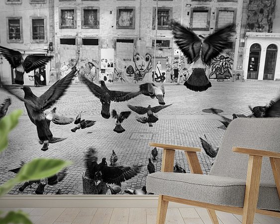 Voorbeeld van het werk in een kamer