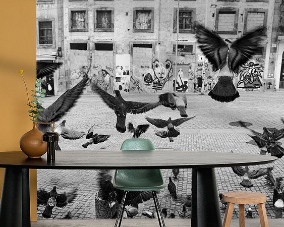 Voorbeeld van het werk in een kamer