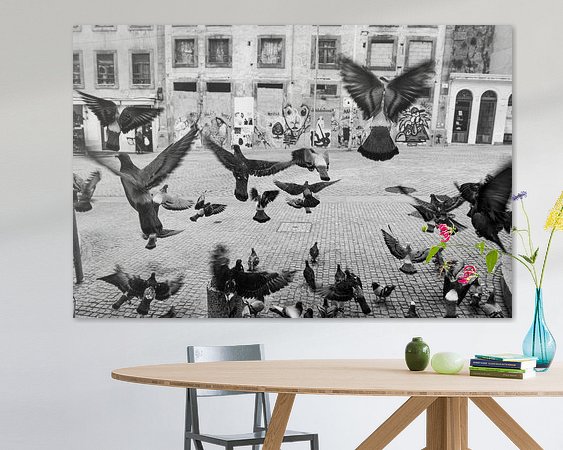 Voorbeeld van het werk in een kamer