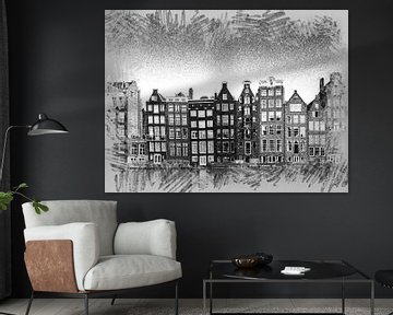 Amsterdamer Fassaden (Zeichnung) von Art by Jeronimo