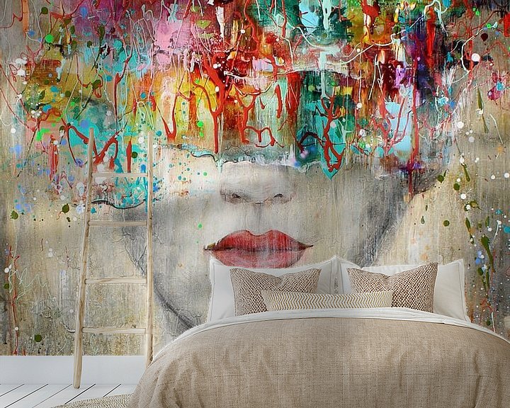 Sfeerimpressie behang: Colorful vibes van Atelier Paint-Ing