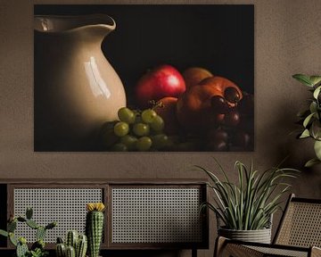 Nature morte avec des fruits et une cruche sur Mariette Kranenburg