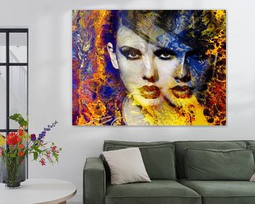 Taylor Swift Modern Abstract Portret Vuur