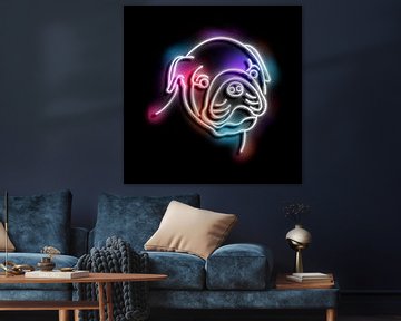 bulldog neon kunst van izmo scribbles