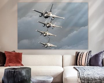 De vier F-16's van de Thunder Tigers van 31 Sqn. van Jaap van den Berg