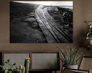 Rails de wagonnets sur la digue sur Heiko Westphalen