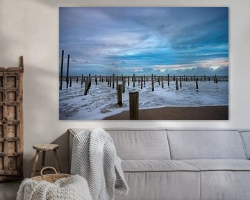 Palendorp strand Petten aan zee, Nederland van Eigenwijze Fotografie