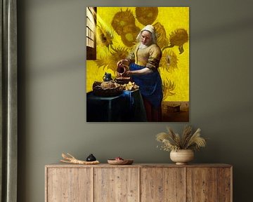 Het Melkmeisje en de Zonnebloemen van Foto Amsterdam/ Peter Bartelings