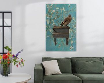 Der Stieglitz und die Mandelblüte von Digital Art Studio