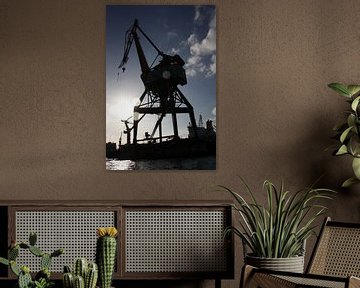 Harborcrane in Gothenburg by Brenda van der Hoek