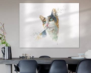 Kat in aquarel van Atelier DT