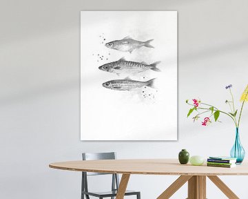 Fisch in Schwarz und Weiß von Atelier DT