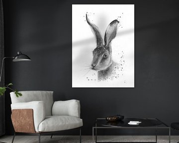 Hare in black and white by Atelier DT