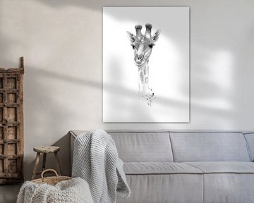 Giraffe in zwart wit van Atelier DT
