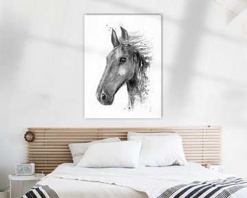Paard in zwart wit van Atelier DT