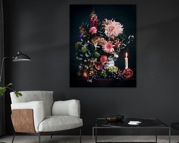 Stillife with flowers and candle  - Circle of life