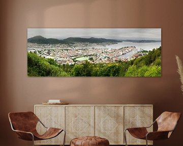 Vue du centre de Bergen depuis Floyen