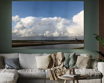 Molen "Het Noorden" in het polderlandschap van Texel van Anne Ponsen