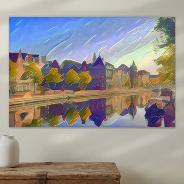 Abstract Painting Haarlem along the Spaarne
