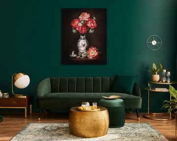 Still life peonies in Chinese Wan Li vase | art photography Netherlands