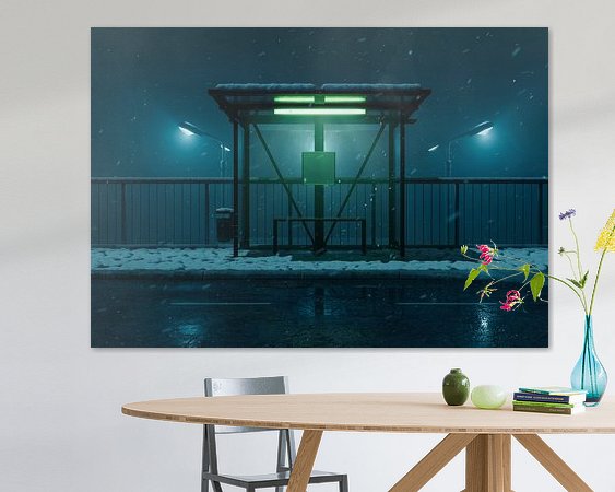 Voorbeeld van het werk in een kamer