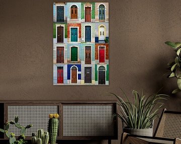 Collage aus portugiesischen Türen von Ellis Peeters