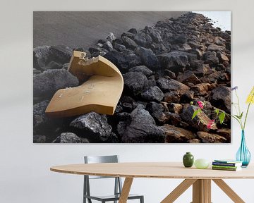 Real Life Still life man and environment | mattress on stones by Lilian Bisschop