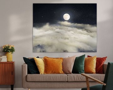 Moon above the clouds by Corinne Welp