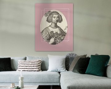 De prinses | Klassieke illustratie in modern jasje | Oud roze | Dame royalty