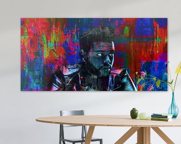 The Weeknd Modern Abstract Portret Starboy van Art By Dominic