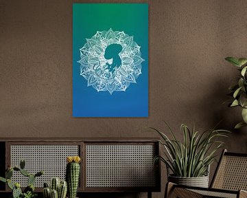 Méduse turquoise Mandala sur Sebastian Grafmann