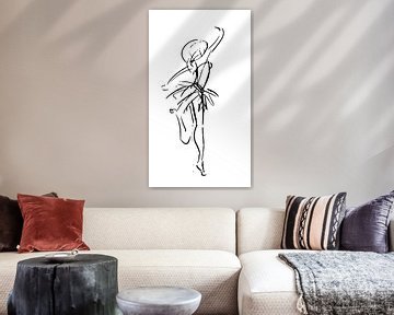Inkt pen illustratie ballet danseres van Emiel de Lange