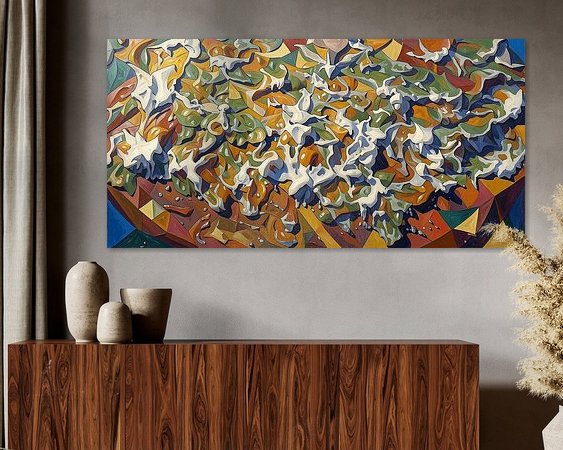 Voorbeeld van het werk in een kamer
