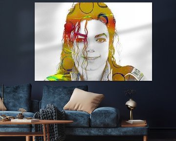 Michael Jackson Abstraktes modernes Porträt von Art By Dominic