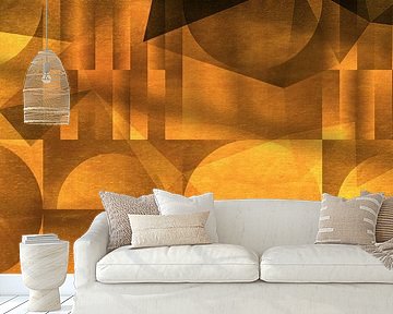 Copper and gold geometry. Circles, triangles and lines. by Dina Dankers