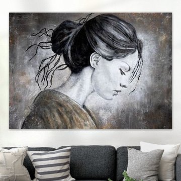 Portret Van Vrouw Schilderij "Within me" van Schilderij op Maat XL
