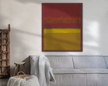 Abstract schilderij met geel en rood van Rietje Bulthuis