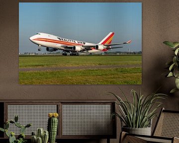 A Boeing 747-400F cargo plane of Kalitta Air (N403KZ) takes off from the Polderbaan. by Jaap van den Berg